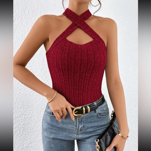 Luxe crisscross front halter top - Picture 10 of 13